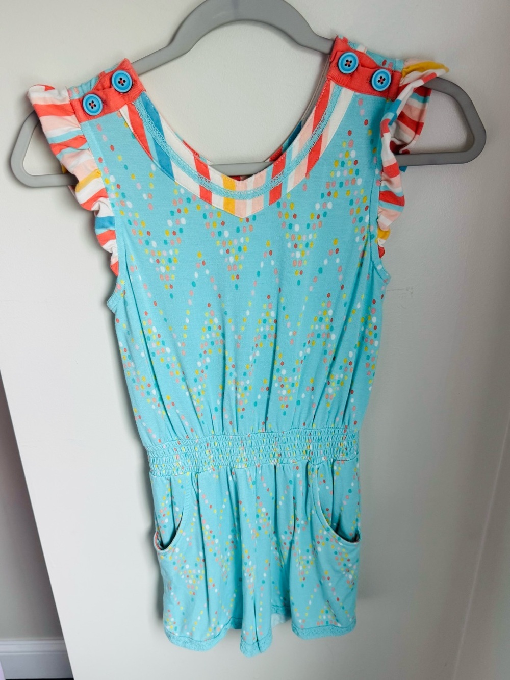 Matilda Jane Dream Chaser Aqua Romper Size 12